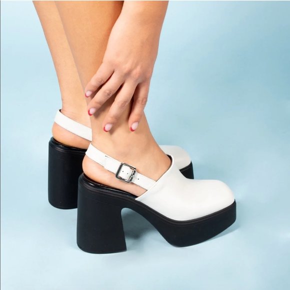 L’Intervalle Shoes - L’Intervalle Sabazia Leather Platform Slingback Heeled Sz EU 37 US 6.5 y2k 90s